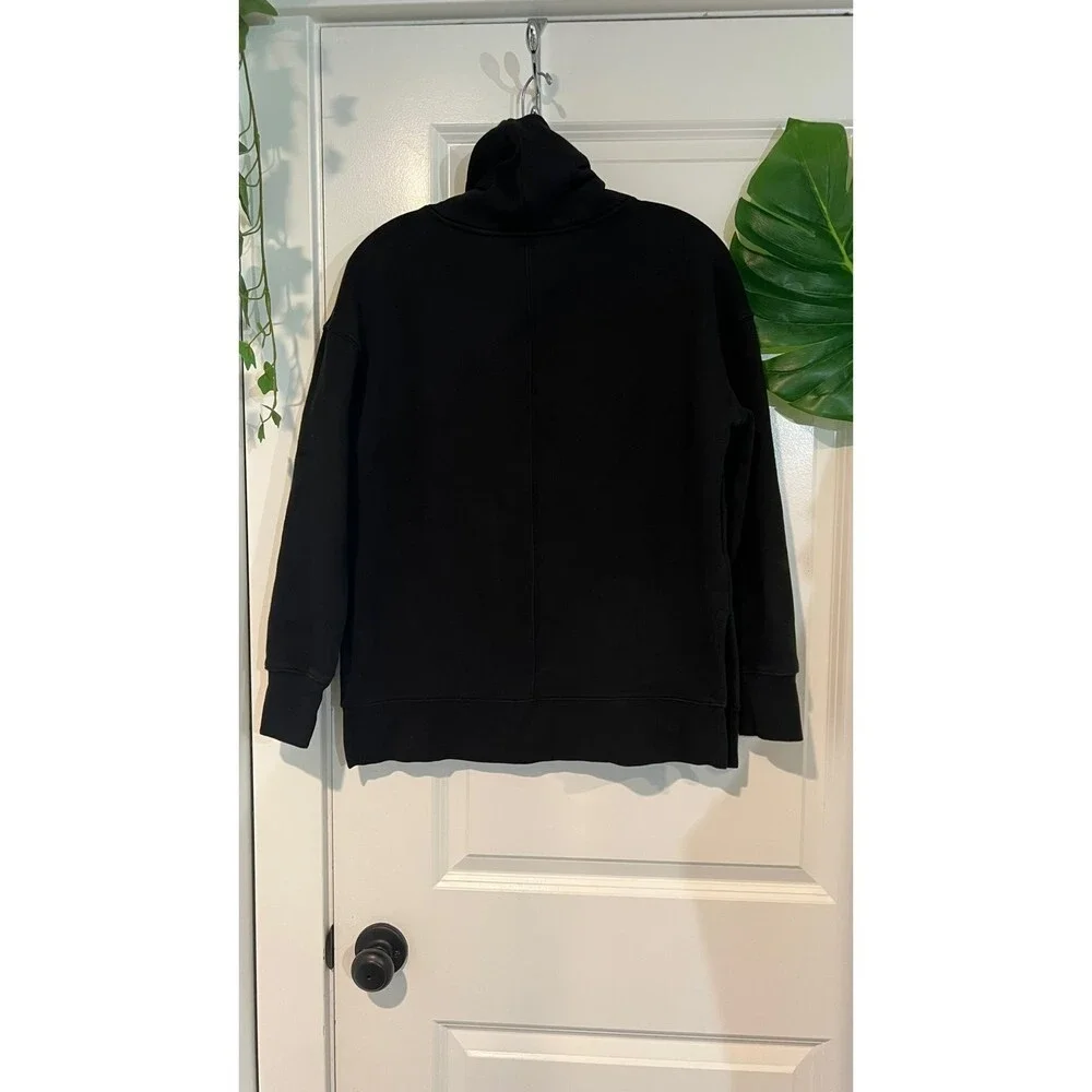 Athleta 24/7 Funnel Neck Pullover Sweater Fleece Black Size Women's XS